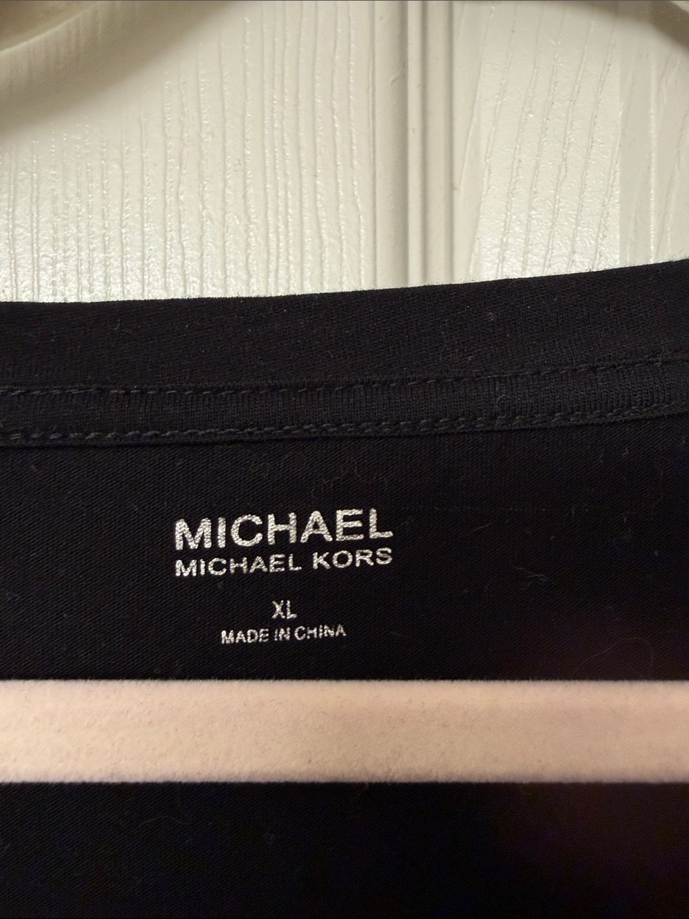 Michael Kors Black Short Sleeve Tee with Silver Leopard MK Logo - Picture 2 of 4